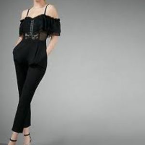 Express Black Off the Shoulder Lace Jumpsuit